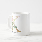 Monogramm-Tasse, Blumenmonogramm K, Kaffeetasse (Vorderseite Links)