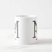 Monogramm-Tasse, Blumenmonogramm M, Kaffeetasse (Mittel)
