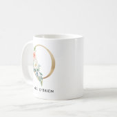 Monogramm-Tasse, Blumenmonogramm O, Kaffeetasse (Vorderseite Links)