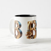 Monogramm-Tasse - Buchstabe B Zweifarbige Tasse (Vorderseite Links)