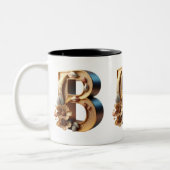 Monogramm-Tasse - Buchstabe B Zweifarbige Tasse (Links)