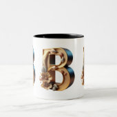 Monogramm-Tasse - Buchstabe B Zweifarbige Tasse (Mittel)