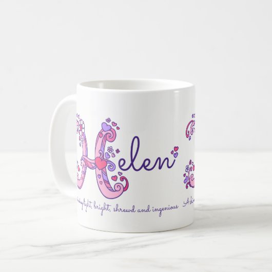 Monogramm-Tasse der Kaffeetasse (Vorderseite Links)