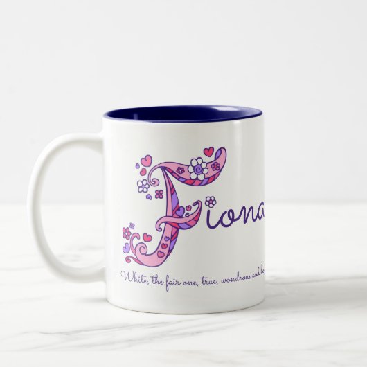 Monogramm-Tasse der Zweifarbige Tasse (Links)
