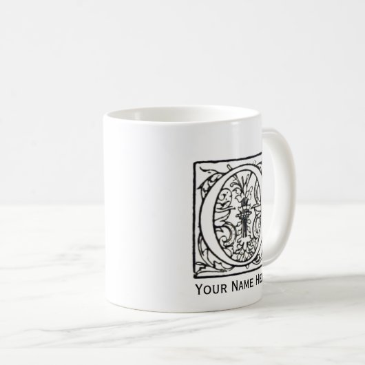 Monogramm-Tasse des Buchstabe-O Kaffeetasse (VorderseiteRechts)
