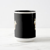 Monogramm-Tasse des Buchstabe-V Zweifarbige Tasse (Mittel)