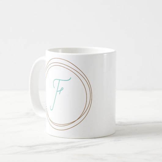 Monogramm-Tasse "F" Kaffeetasse (Vorderseite Links)