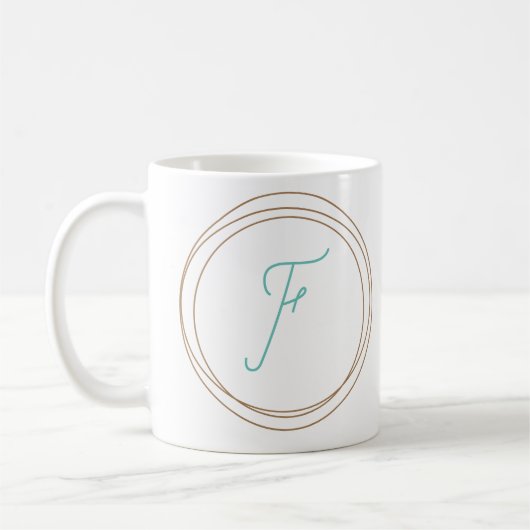Monogramm-Tasse "F" Kaffeetasse (Links)