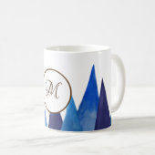 Monogramm-Tasse für abstrakte Berge Kaffeetasse (VorderseiteRechts)