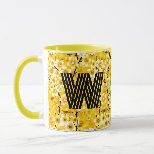 Monogramm-Tasse für Blumencoffee (Einmaliges Gesch Tasse (Links)