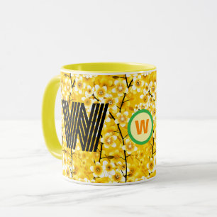 Monogramm-Tasse für Blumencoffee (Einmaliges Gesch Tasse