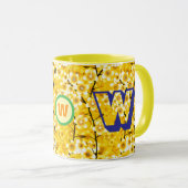 Monogramm-Tasse für Blumencoffee (Einmaliges Gesch Tasse (VorderseiteRechts)