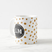 Monogramm-Tasse für den Gold-Glitzer-Spot Kaffeetasse (Vorderseite Links)