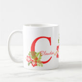 Monogramm-Tasse für tropische Blume Kaffeetasse (Links)
