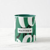 Monogramm Tasse grün Schwarz/Weiß (Zentrum)