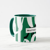 Monogramm Tasse grün Schwarz/Weiß (Vorderseite Links)