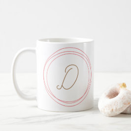 Monogramm-Tasse in Rosa/Gold Kaffeetasse