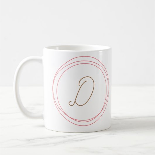 Monogramm-Tasse in Rosa/Gold Kaffeetasse (Links)