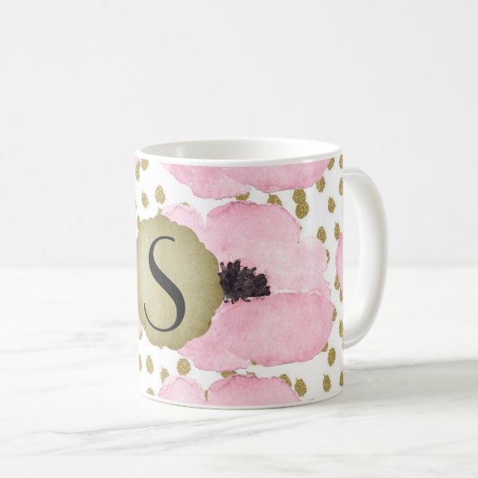 Monogramm-Tasse Kaffeetasse (VorderseiteRechts)