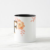 Monogramm-Tasse mit Blumenmuster - Eleganter Lette Tasse (Zentrum)