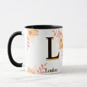 Monogramm-Tasse mit Blumenmuster - eleganter Lette Tasse (Links)