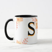 Monogramm-Tasse mit Blumenmuster - eleganter Lette Tasse (Links)