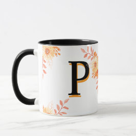 Monogramm-Tasse mit Blumenmuster - Eleganter Lette Tasse