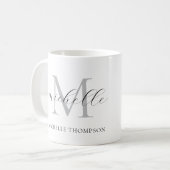 Monogramm-Tasse mit Initiale und Namen, einfach  Kaffeetasse (Vorderseite Links)