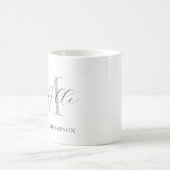 Monogramm-Tasse mit Initiale und Namen, einfach  Kaffeetasse (Mittel)