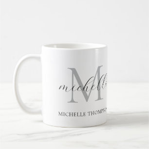 Monogramm-Tasse mit Initiale und Namen, einfach  Kaffeetasse