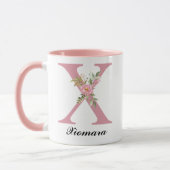 Monogramm-Tasse mit rosa Rosen Abschlussgeschenk f Tasse (Links)