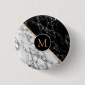 Monogramm-Taste mit Schwarz-weißem Marmor Button (Vorderseite)