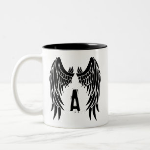 Monogramm Tattoo Angel Wing Zweifarbige Tasse