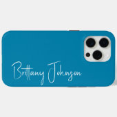 Monogramm Teal Case-Mate iPhone Hülle (Rückseite (Horizontal))