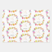 Monogramm Teebeutel und Tassen Geschenkpapier Set (Vorderseite 3)