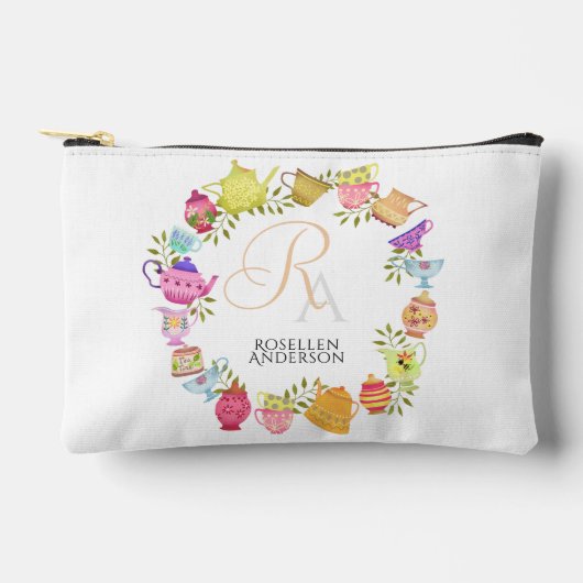 Monogramm Teebeutel und Tassen Zubehörtasche (Vorderseite)