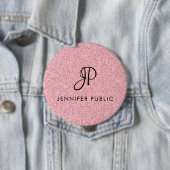 Monogramm Template Trendy Rose Gold Glitzer Look Button (Beispiel)