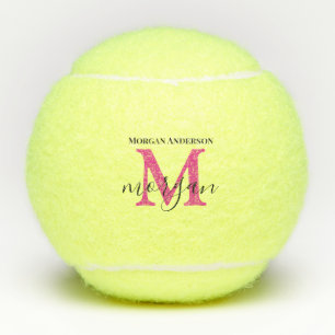 Monogramm-Tennisschenken für sie Spielerinnen Frau Tennisbälle