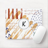 Monogramm Terrakotta Abstract Doodle Mousepad (Mit Mouse)