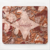 Monogramm Terrakotta Orange Boho Retro Abstract Mousepad (Vorne)