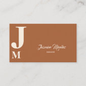 Monogramm Terrakotta-Typografie Visitenkarte (Vorderseite)