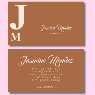 Monogramm Terrakotta-Typografie Visitenkarte