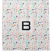 Monogramm Terrazzo Duschvorhang (Vorderseite)