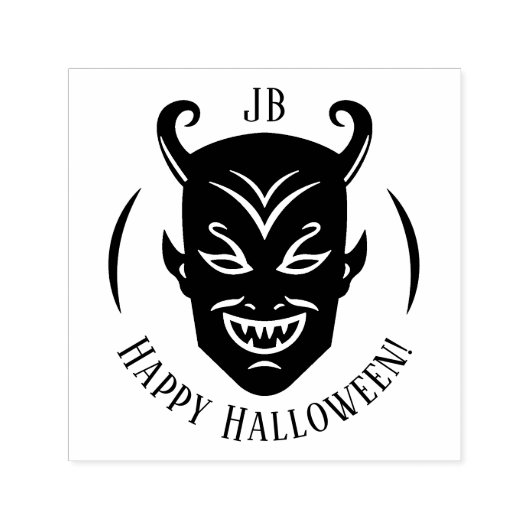 Monogramm Teufel Halloween Permastempel (Design)