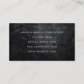 Monogramm | Textur schwarz Visitenkarte (Rückseite)