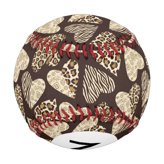 Monogramm Tierhaut mit Herz Baseball (Rückseite)