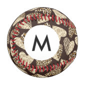 Monogramm Tierhaut mit Herz Baseball (Vorderseite Links)