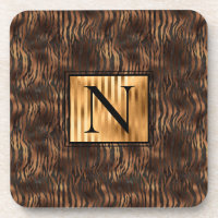 Monogramm-Tiger-Print Gold Elegant Metallisch