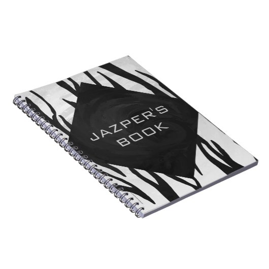 Monogramm-Tiger-Schwarzweiss-Druck Notizblock (Rechte Seite)