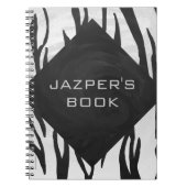 Monogramm-Tiger-Schwarzweiss-Druck Notizblock (Vorderseite)